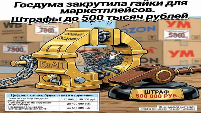Госдума закрутила гайки для маркетплейсов. Штрафы до 500 тысяч рублей